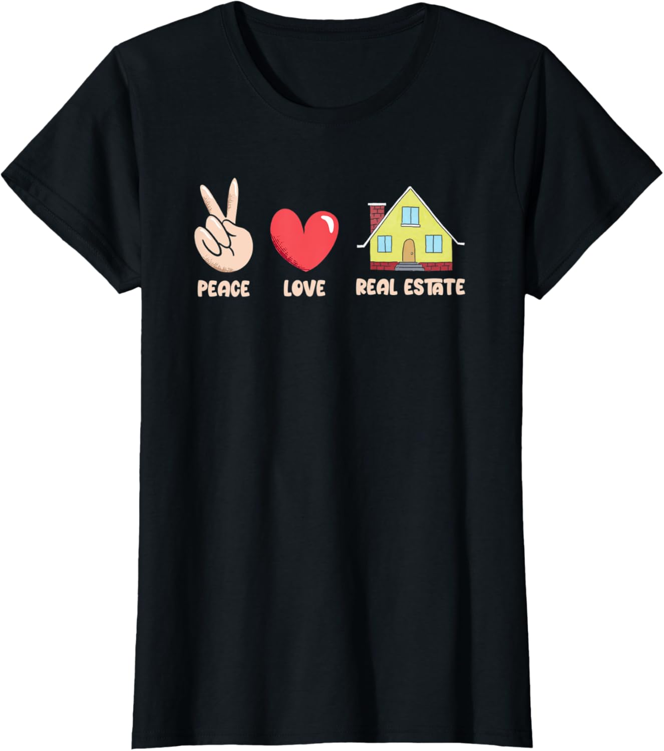 Classic Womens Realtor Peace Love Real Estate Home Matchmaker Shirt